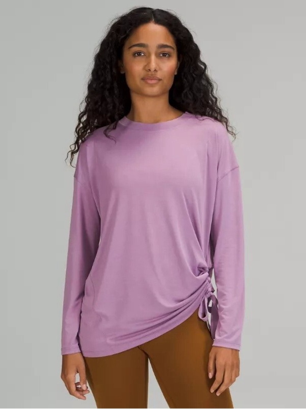 Lululemon Purple Side Cinch Long-Sleeve Crew Size 8